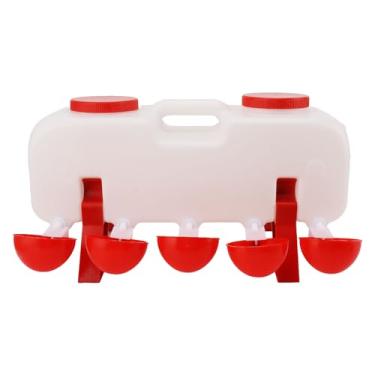 Imagem de GRCFUMO 10L bebedouro para frango, comedouro semiautomático para aves, bebedouro grande para pato, pintinhos, ganso, peru, coelho e pássaro