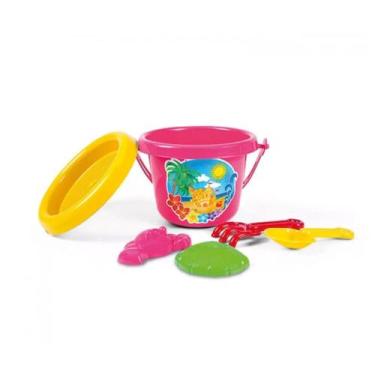 Imagem de Brinquedo Infantil Baldinho Balde  De Praia Com Acessórios Poliplac, R