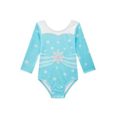 Imagem de Maiô Infantil Princesas com Proteção UV50+  Moda Praia Kids, Azul, Cla