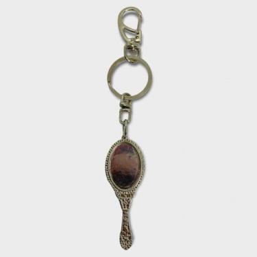 Imagem de Chaveiro Iemanjá Abebé Oval Espelho Prateado 16 Cm - Filho da Lua