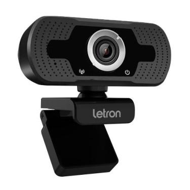 Imagem de Webcam Hd Cyber Base Giratória 360 Microfone Preto Letron