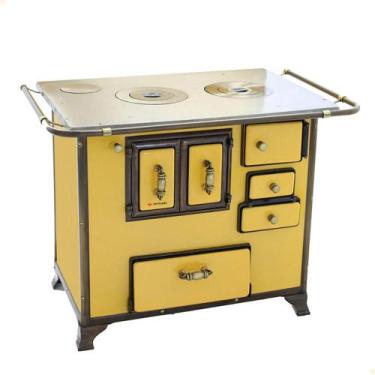 Imagem de Fogão a Lenha Venâncio Barroco Amarelo Gabinete Nº03 Lado Direito Sem 