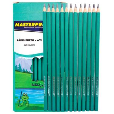 Imagem de Lápis Preto Grafite Nº 2 de Resina Sem Madeira Resistente Não Lasca Ca