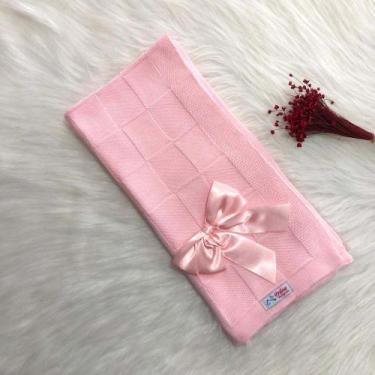 Imagem de Manta Para Bebê Tricô Tricot Quadriculada - Mimo da Cegonha, RN, Rosa