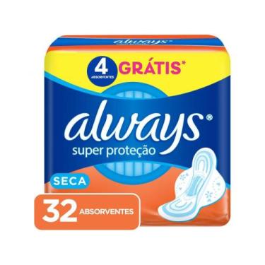 Imagem de Absorvente Always Super Proteção Seca com Abas - 32 Unidades