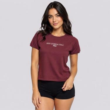 Imagem de Camiseta Fila Slim Letter Feminina Bordô, G
