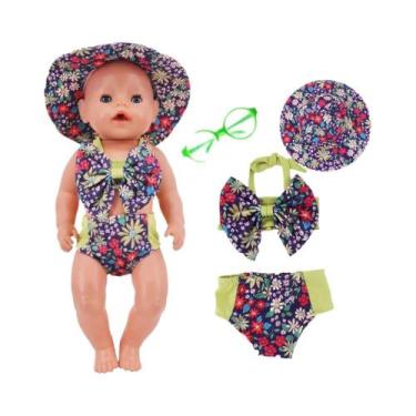 Imagem de Conjunto De 2 Peças: Roupa De Banho Para Boneca De 18 Polegadas E Ócul