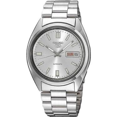 Imagem de Seiko Relógio masculino SNXS73K Seiko 5 de aço inoxidável com mostrador siver