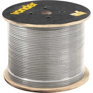 Imagem de Cabo de Aço 3526095619 Resistência à Corrosão e Flexão 6 X 19S Aço Galvanizado com Alma de Fibra Vonder