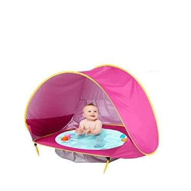 Imagem de Barraca de praia infantil com piscina e com proteção UPF 50+ UV, IBMKIDS (Rosé)