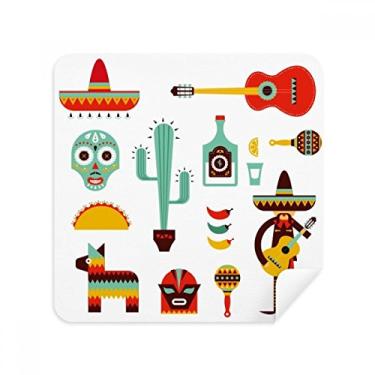 Imagem de Sombrero Tequila Guitar Chili Mexico Elment Glasses Pano Limpador de Tela Tecido de Camurça Pacote com 2