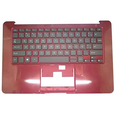 Imagem de Teclado portátil vermelho PalmRest&Grey para Positivo Motion Q232A Motion Plus Q432A Brasil BR Red Mark Sem Touchpad