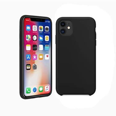 Imagem de Capinha Colorida Compatível Com iPhone 11 Vermelha,Preta, Laranja, Amarela, Azul, Rosa, Pink, Branca, Lilás, Marrom, Verde, Roxo, Case Slim Flexível Aveludada PREMIUM (Preta)
