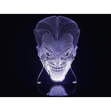 Imagem de Luminária Led 3D Coringa Joker Batman Acrílico Abajur - Geeknario