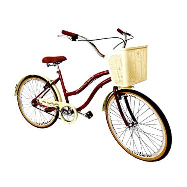 Imagem de Bicicleta aro 26 urbana s/marchas cesta plast vermelho