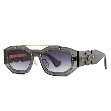 Imagem de Retro Frame Sunglasses Gradient Eyewear Women Luxury Sun Glasses Men Fashion Rectangle Jelly Sunglasses with Metal Hinges UV400,C8,china