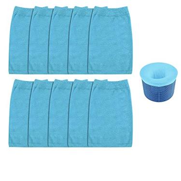 Imagem de Meias de filtro de escumadeira de piscina, meias de filtro de espuma de malha fina Redes reutilizáveis Spas de piscina protetores de filtro protetores para filtros, cestas, piscina Blaster e skimmers (10 Pcs)