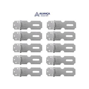 Imagem de Kit 10 Porta Fecho Cadeado Portão 2.1/2 Pol. 89mm - Aliança