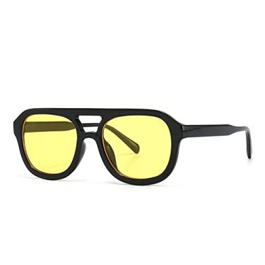 Imagem de Óculos de Sol Quadrados Retrô Modernos Para Mulheres Homens Vintage Designer Óculos de Sol Moda Senhoras Tendências Sombras UV400 Óculos, Amarelo, Outros