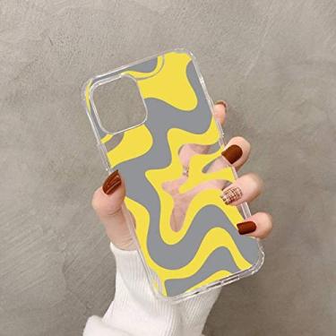 Imagem de Padrão abstrato de redemoinho líquido para iPhone 11 12 pro XS MAX 8 7 6 6S Plus X 5S SE 2020 XR Capa verde grama bege, A6, para iPhone 5 5S SE