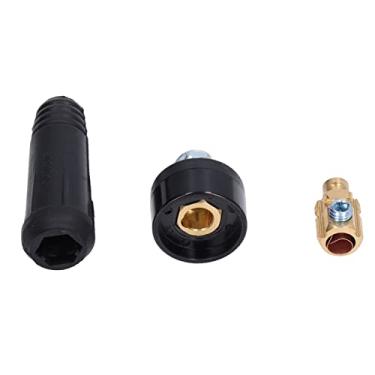 Imagem de Conjunto de 10 cabos de soldagem TIG conector de painel cabo de solda conector rápido acessórios para ferramentas elétricas 10-25 estilo europeu