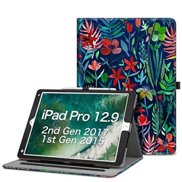 Imagem de Fintie Capa para iPad Pro de 12,9 polegadas 2017/2015 (modelo antigo, 2ª e 1ª geração) – [Proteção de canto] Capa com suporte de lápis e bolso, despertar/hibernar automático, noite da selva