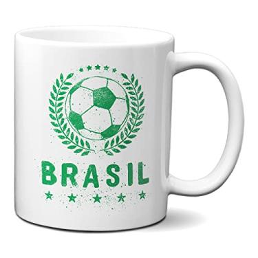 Imagem de Caneca Futebol Brasileiro Jogo Do Brasil Bola De Futebol (Branca)