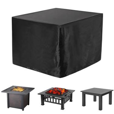 Imagem de (90cm x 90cm x 50cm , Black) - WOMACO Heavy Duty Square Patio Fire Pit/Table Cover, Waterproof Outdoor Furniture Cover (90cm x 90cm x 50cm , Black)