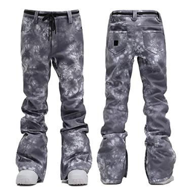 Imagem de Yajun Calças de esqui femininas à prova d'água calças de neve quentes ao ar livre respiráveis finas roupas esportivas grossas isoladas à prova de vento softshell, câmera, 2GG (cintura: 96 cm)