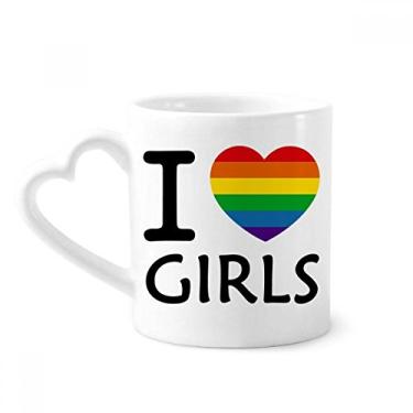 Imagem de Caneca transgênero coração bissexuais LGBT café cerâmica copo de coração de vidro