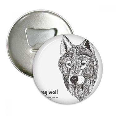 Imagem de Emblema multifuncional com ímã de geladeira para abridor de garrafas Grey Wolf Friend Company Gentleman