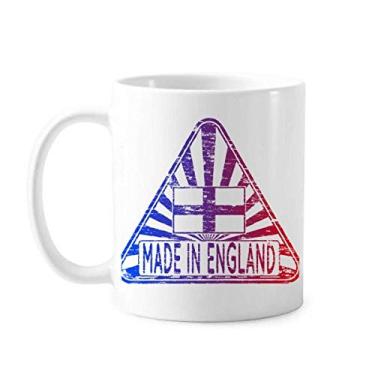Imagem de Feito na Inglaterra Reino Unido Triângulo Bandeira Caneca Cerâmica Café Porcelana Utensílios de Mesa