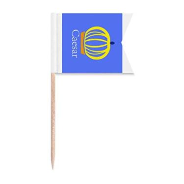 Imagem de Bandeiras de palito de tirania de César Romano Despoto Imperador Marcação para Bolo Festa Prato de Queijo