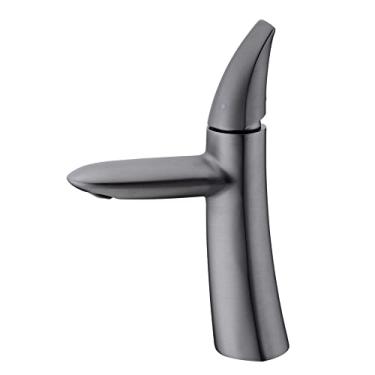 Imagem de Torneira de banheiro com luz de cobre em cascata, lavatório simples, torneira quente e fria, banheiro de hotel em cobre, 4