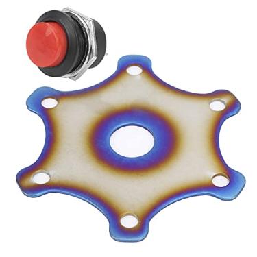 Imagem de Interruptor de buzina, placa de botão de buzina de volante, 6 parafusos universais para carros de corrida (vermelho)
