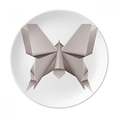 Imagem de Origami Placa geométrica abstrata com estampa de borboletas decorativas de porcelana Salver louças de jantar