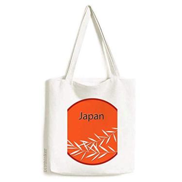 Imagem de Bolsa de lona com estampa de bambu da cultura japonesa, bolsa de compras casual