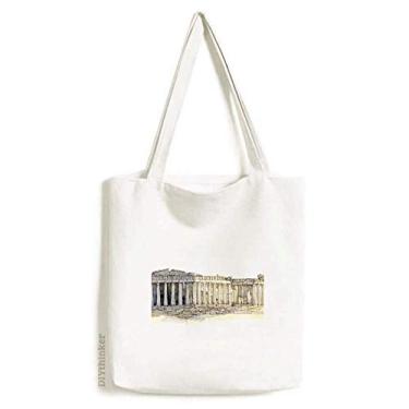 Imagem de Bolsa de lona Acrópole de Atenas da Grécia, bolsa de compras casual