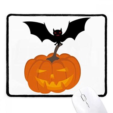 Imagem de Mousepad Bat Pumpkin Halloween Hallowmas borda costurada tapete de borracha para jogos