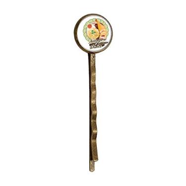 Imagem de Arroz de frango hainanês de Singapura retrô metal cabelo Bobby Pin Headwear