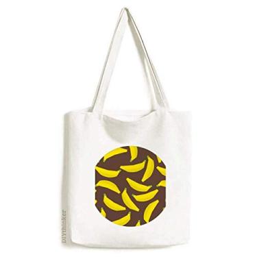 Imagem de Bolsa de lona com estampa de banana amarela com estampa de ilustração, bolsa de compras casual