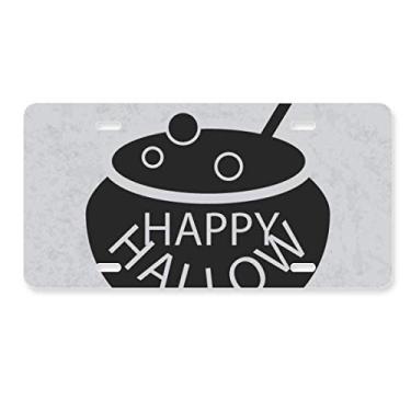 Imagem de DIYthinker Um pote de placa preta de Halloween para decoração de carro, acessório de aço inoxidável