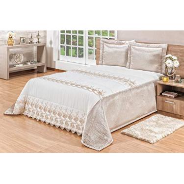 Imagem de Mellindre Kit Milano Casal Queen 03 Peças, Tecido: Voil Italiano 100% Poliéster Cetim Amassado 100% Poliéster, Bege Queen, Sofisticata 2018-2216