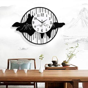 Imagem de Relógio de parede silencioso, Home Deco Relógio de parede de cristal de estilo europeu Relógio de sala de estar Personalidade criativa Arte moderna Decorativa