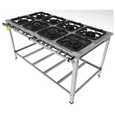 Imagem de Fogão Industrial Inox Gastromaq 8 Bocas Encosto Mista Fgi308em