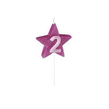 Imagem de Vela de Aniversário Star Rosa - Número 2