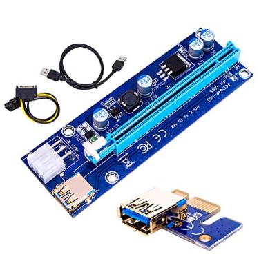 Imagem de Guizhou PCI-E PCIE Riser 009 Express 1X 4x 8x 16x Extensor Dourado USB Riser 009S GPU Dual 6Pin Adaptador Cartão SATA 15 pinos para BTC Miner