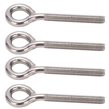 Imagem de Parafusos de olhal de levantamento de aço inoxidável 304, 10 unidades de olhais de olhal de levantamento Ganchos de olhal de levantamento de aço inoxidável 304 prata M6 x 73 Ganchos Parafusos Ferragens, ferramentas
