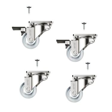 Imagem de 4 Rodízios Giratórios Gel Silicone 35mm Anti Risco P/Móvel 2 Com Trava + 2 Sem Trava