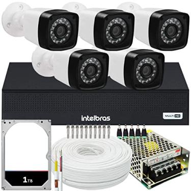 Imagem de Kit Cftv 5 Cameras Full Hd 2mp Dvr Intelbras Mhdx 1008 1TB